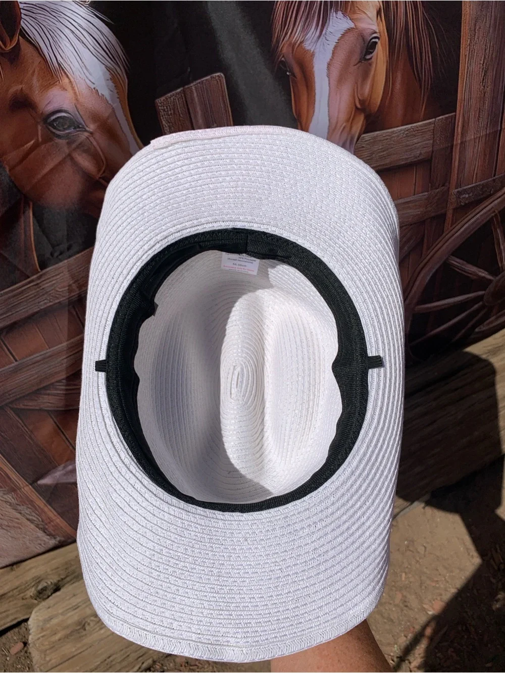 White Straw Cattlemen Cowgirl Hat Adjustable w/Shapable Brim - Picture 3 of 8